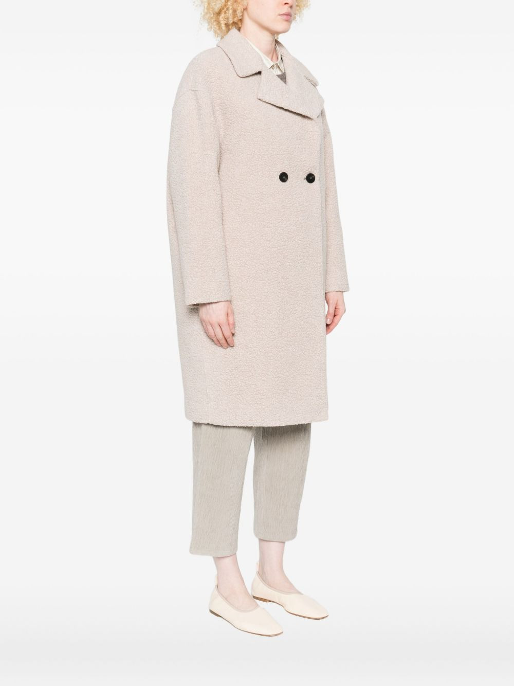 bouclé double-breasted coat - 3