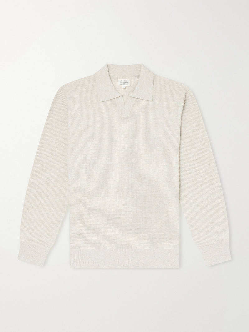 Ribbed Recycled Wool and Cashmere-Blend Polo Shirt 1