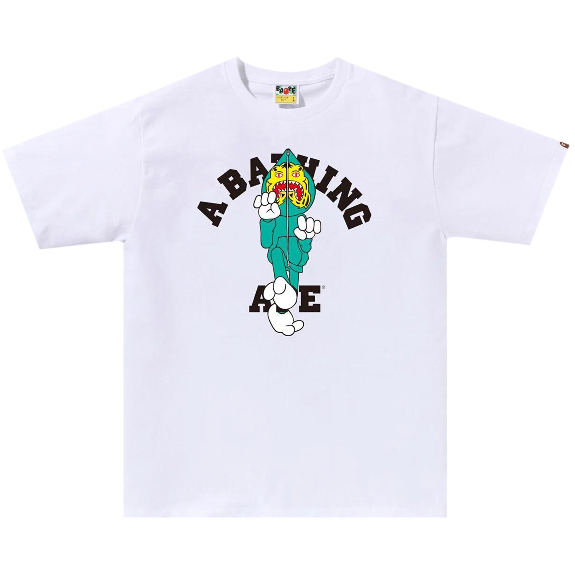 BAPE Tiger Milo College Tee 'White' - 1