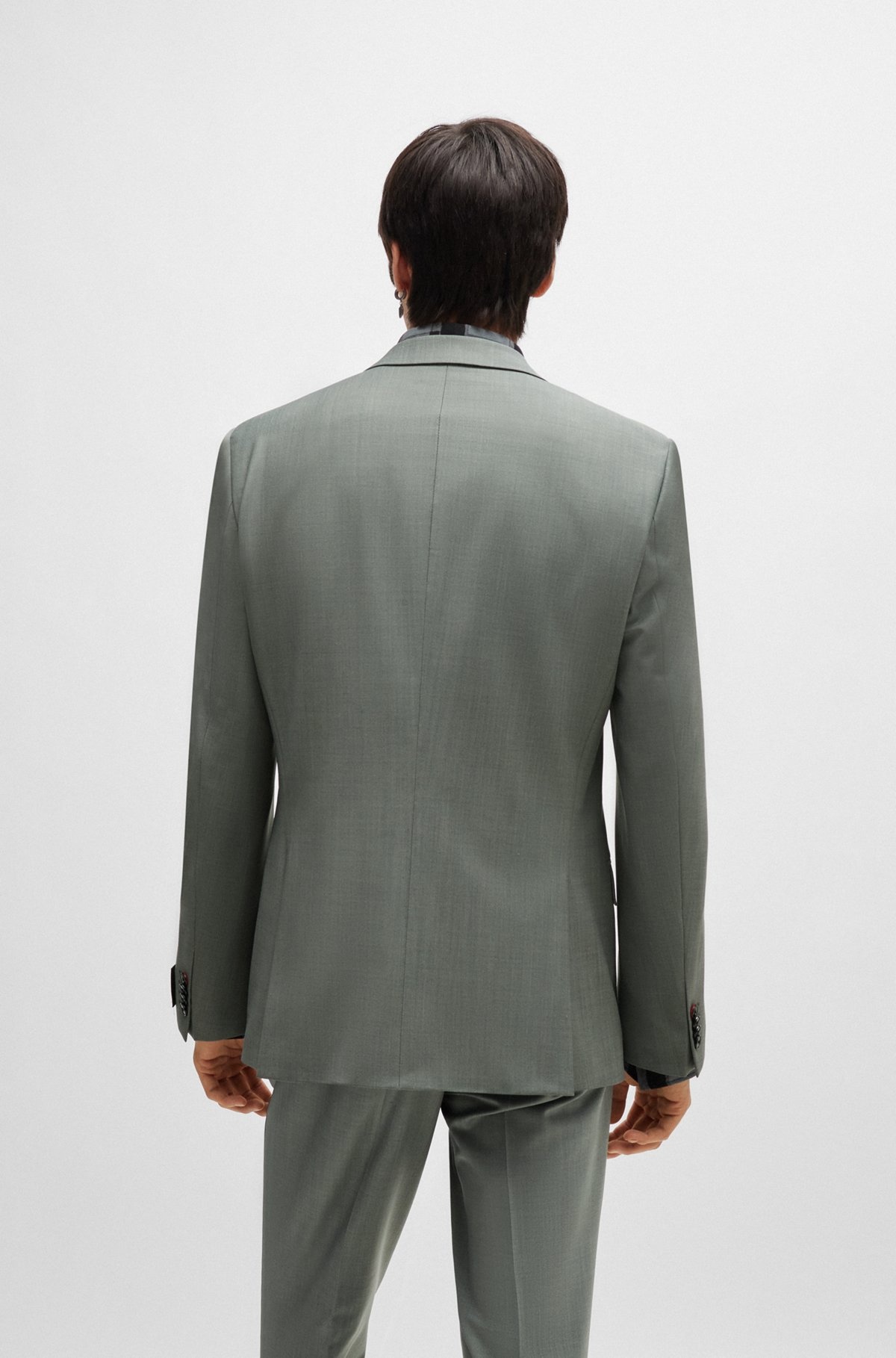 SLIM-FIT JACKET IN PATTERNED SUPER-FLEX FABRIC - 4