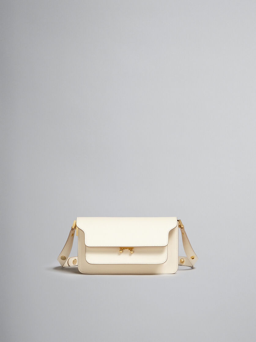 TRUNK BAG E/W IN WHITE SAFFIANO LEATHER - 1