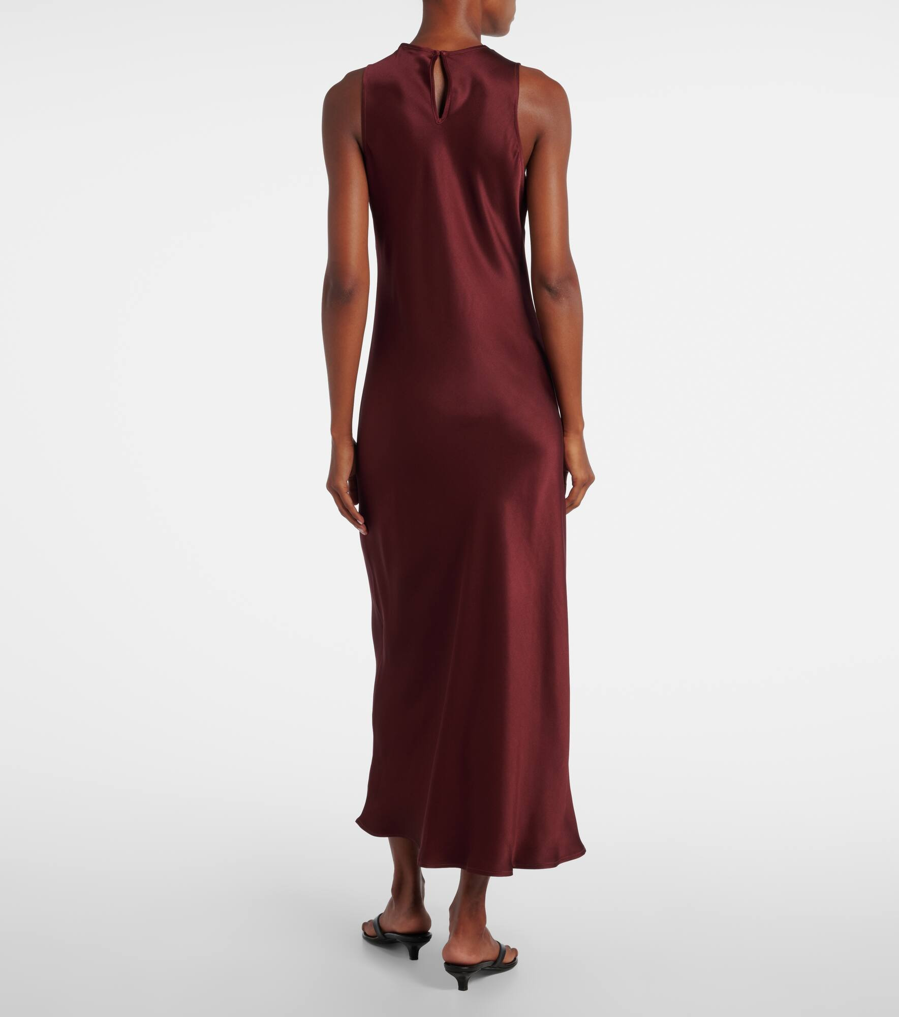 Valenica silk satin maxi dress - 3