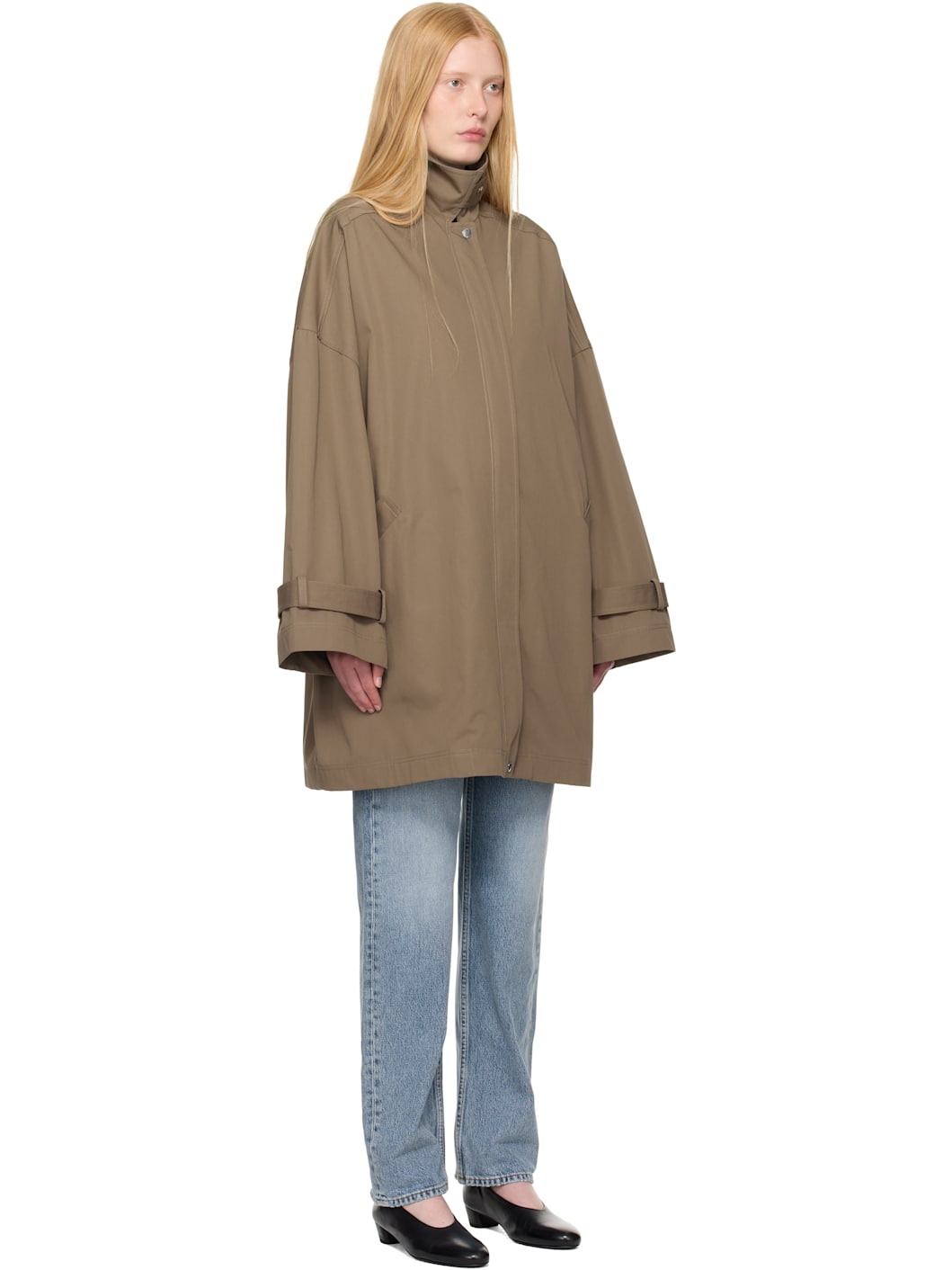 Taupe Oversized Trench Coat - 2