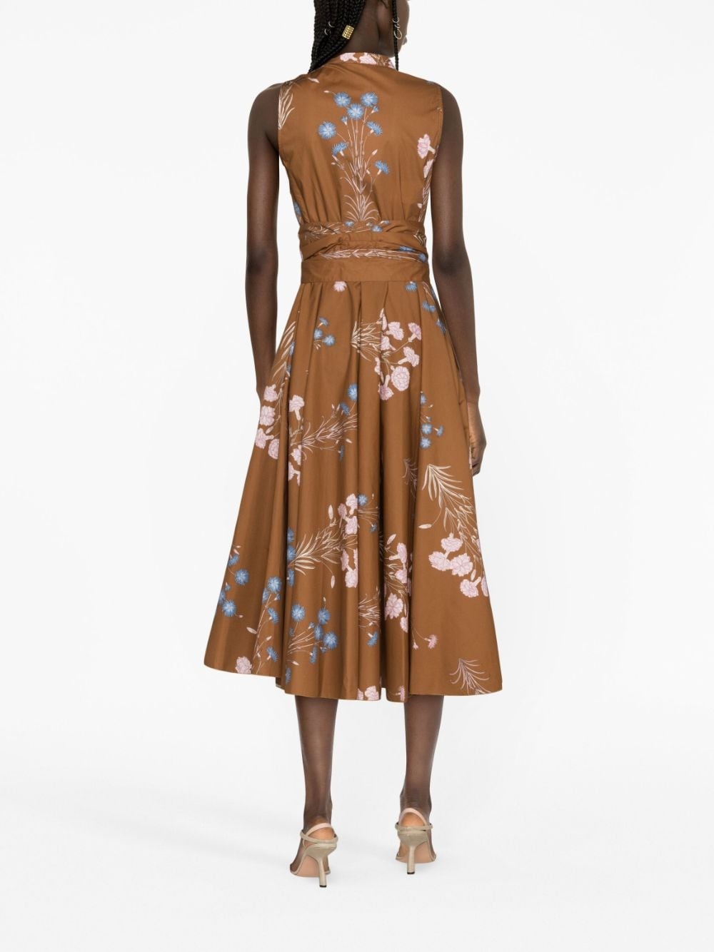 floral-print cotton midi dress - 4