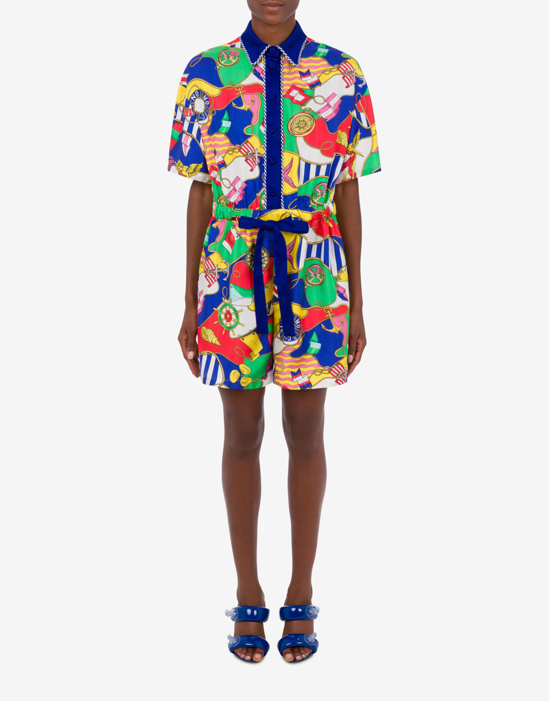 Moschino ALL-OVER NAUTICAL SILK TWILL JUMPSUIT outlook