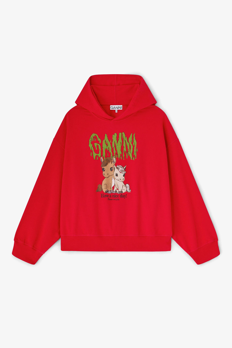 RED GRAPHIC CROPPED HOODIE 1