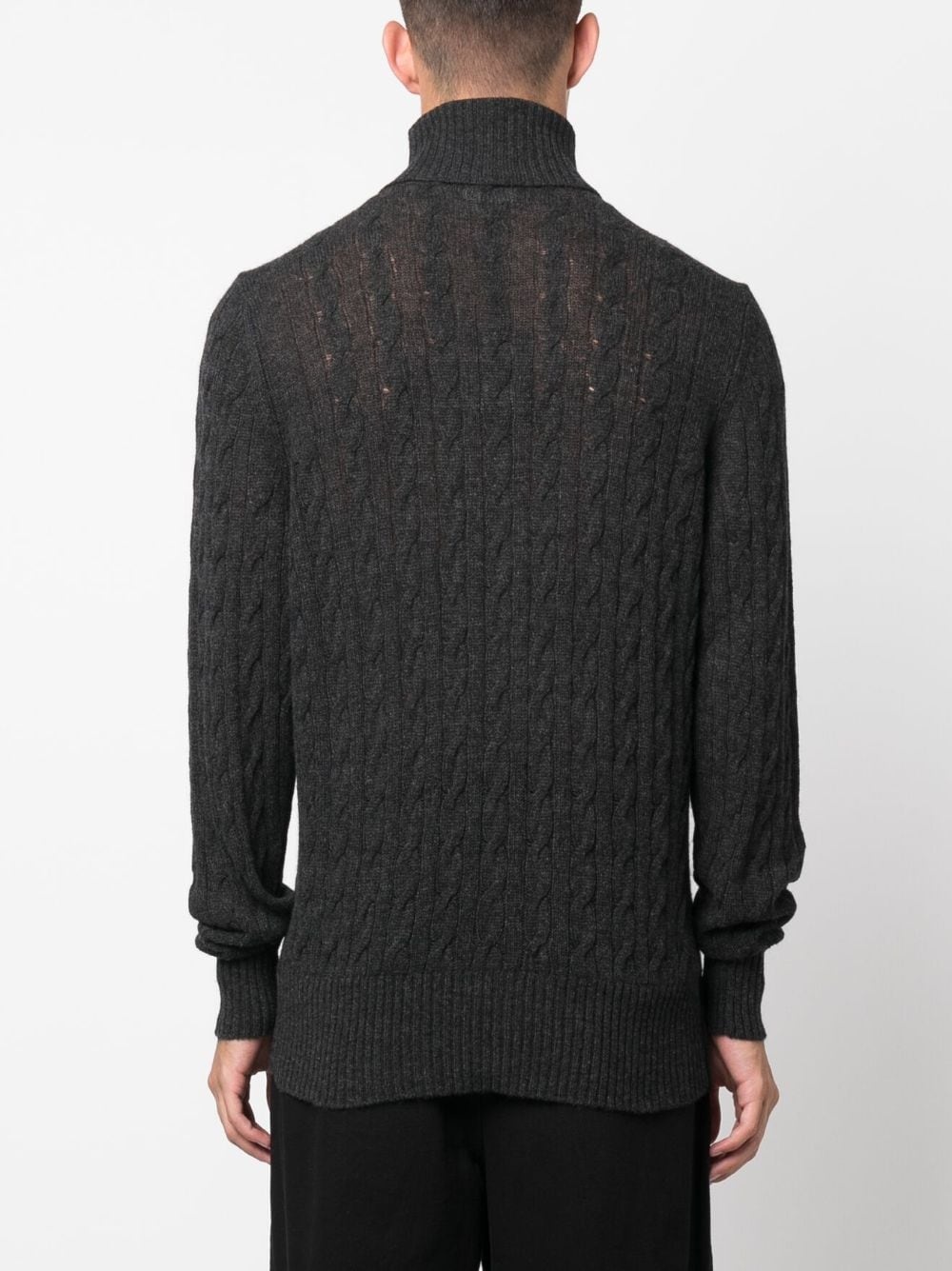 roll-neck cashmere cable-knit jumper - 4