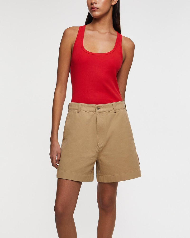 FILIPPA K Top Fine Rib Scoop Tank Red outlook