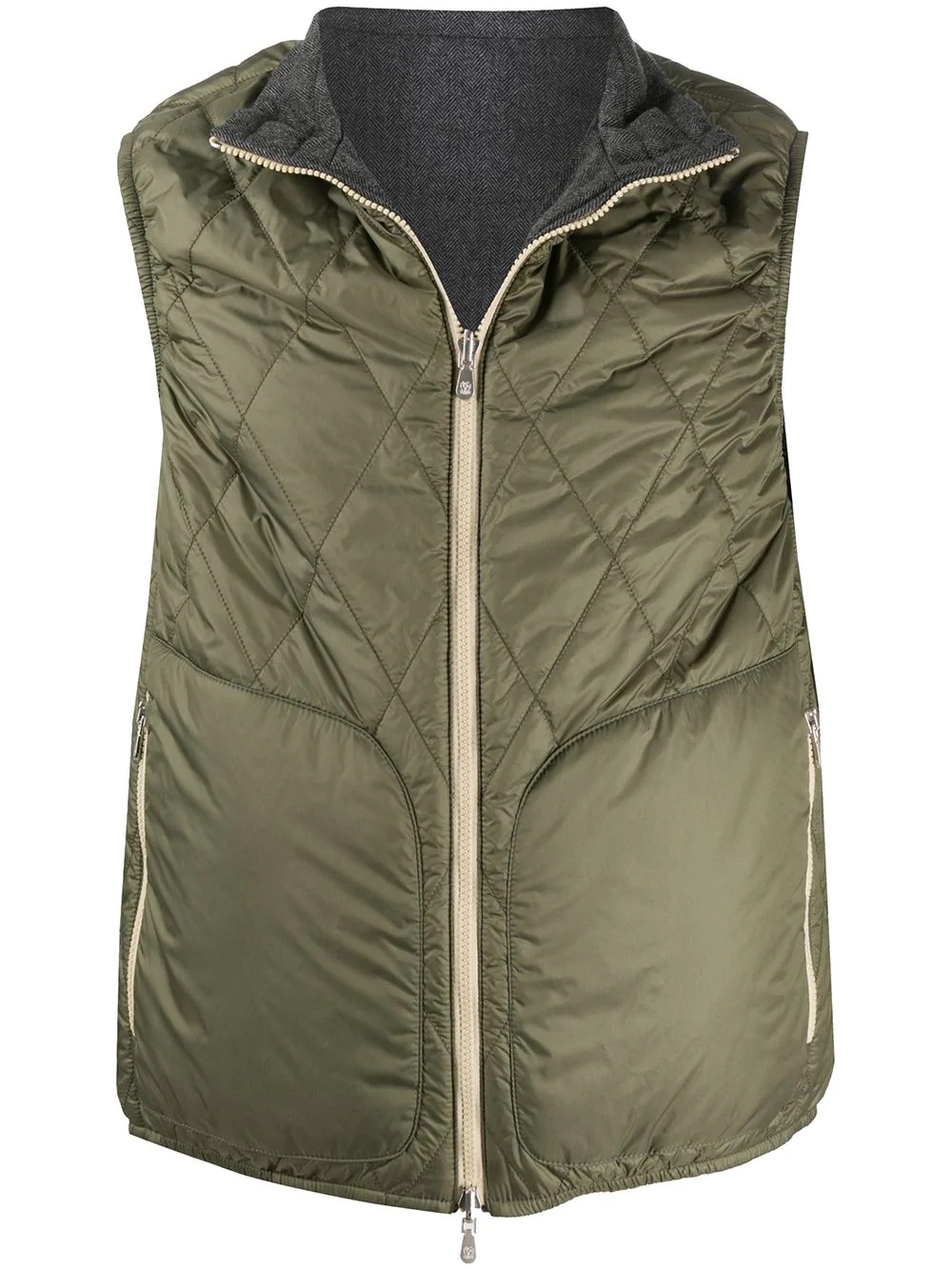 zipped quilted gilet - 1