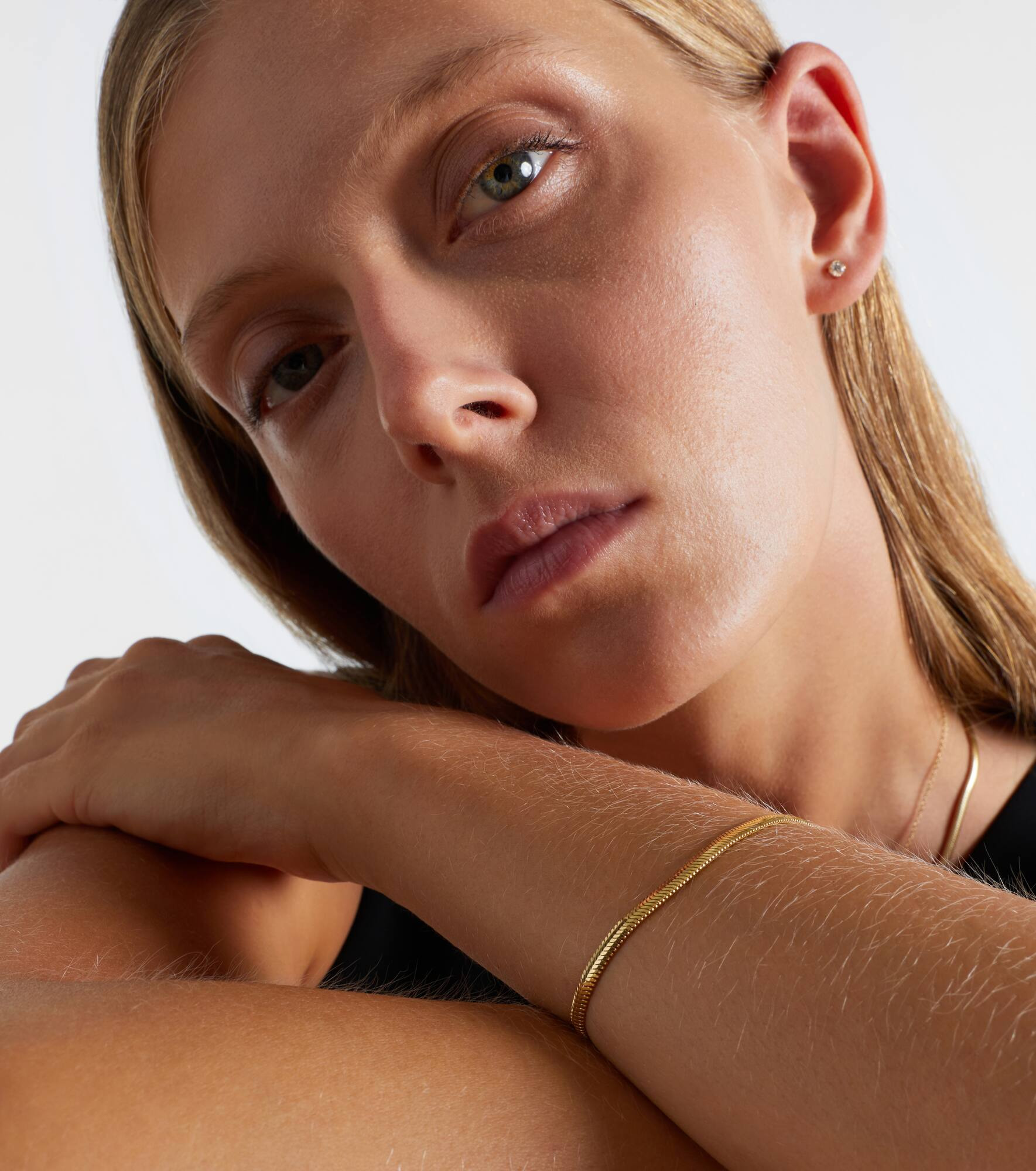 Serpentine 14kt gold chain bracelet - 2