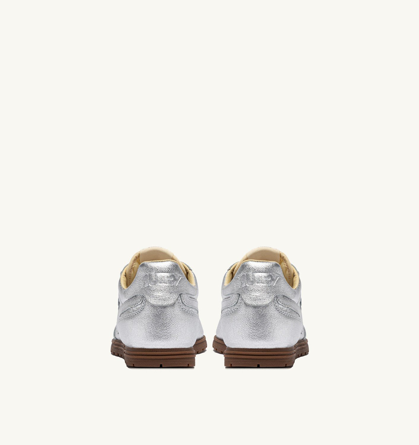 WINDSPIN SNEAKERS IN SILVER TONE LAMINATED LEATHER - 3