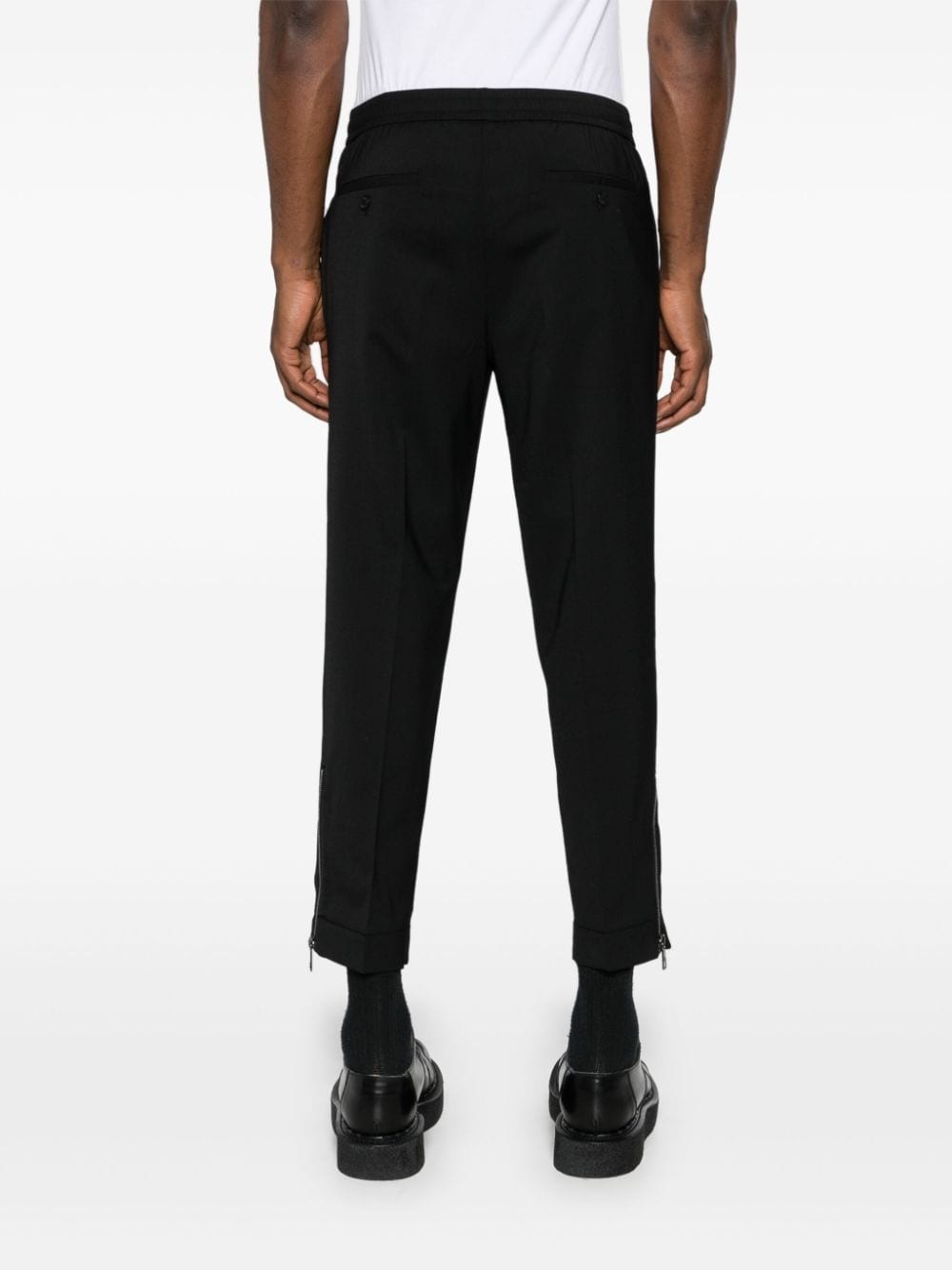 drawstring-waist tapered trousers - 4