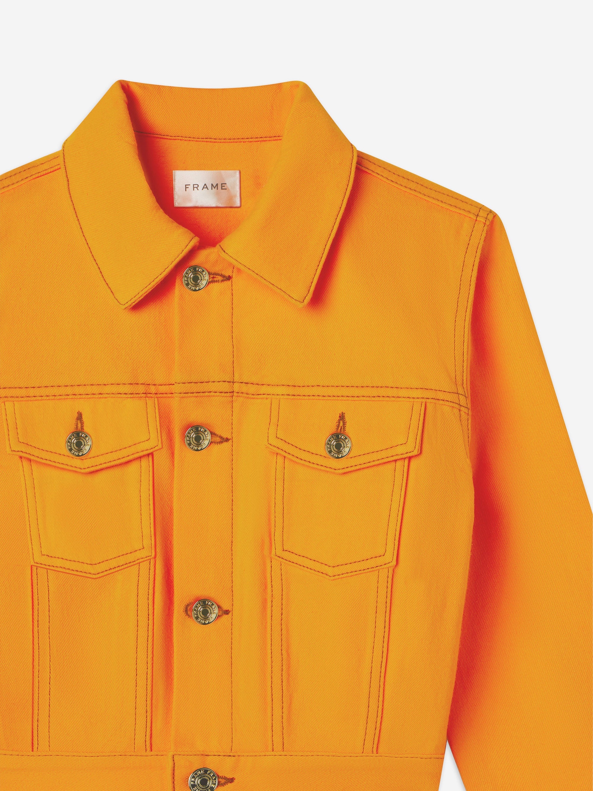 The Tailored Denim Jacket in Marigold - 3
