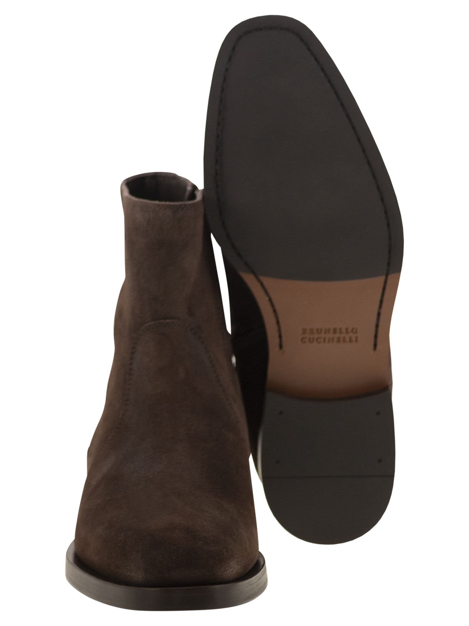Brunello Cucinelli Men Chelsea Boot In Suede - 5