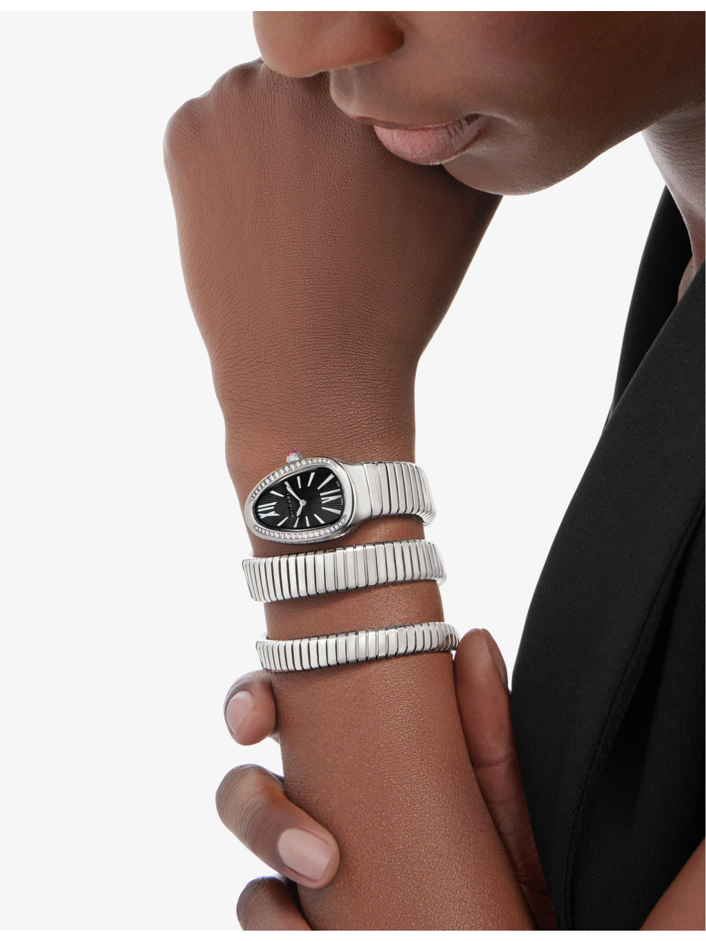 SP35BSDS2T Serpenti Tubogas stainless-steel and 0.29ct diamond quartz watch - 3