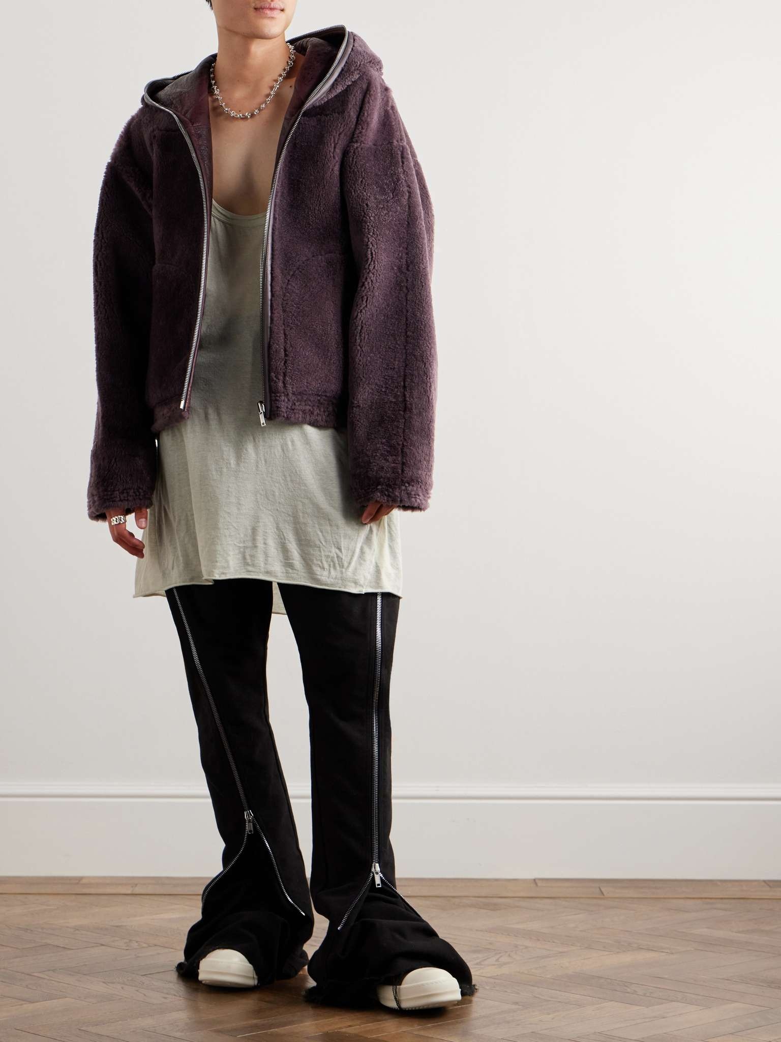 Rick Owens Reversible Shearling Hooded Jacket | REVERSIBLE