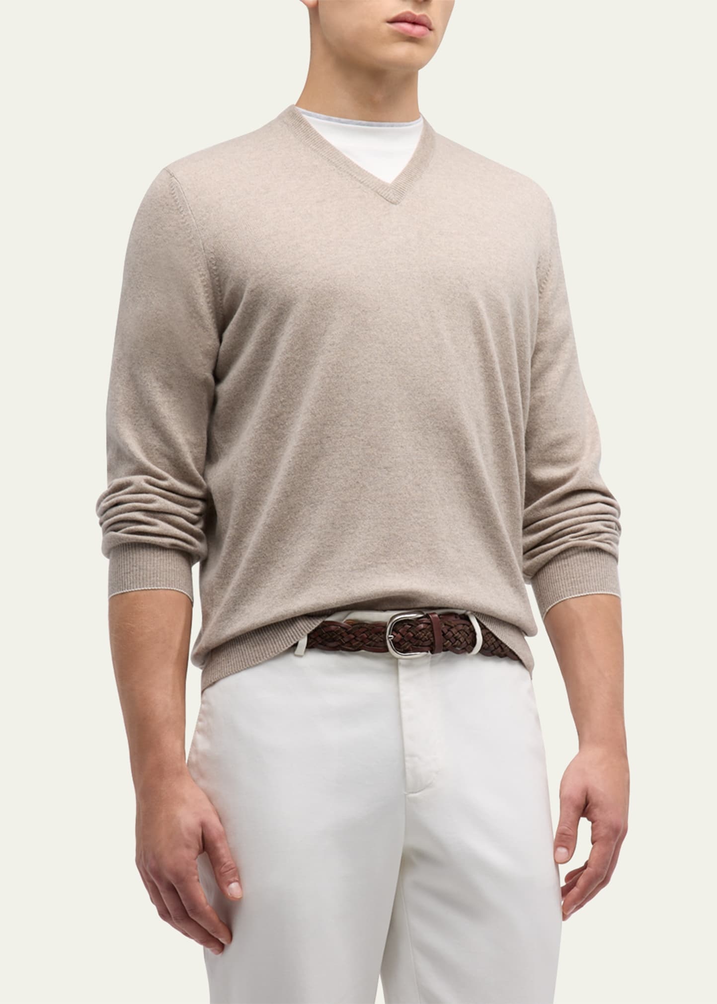 Men's Cashmere V-Neck Sweater - 4