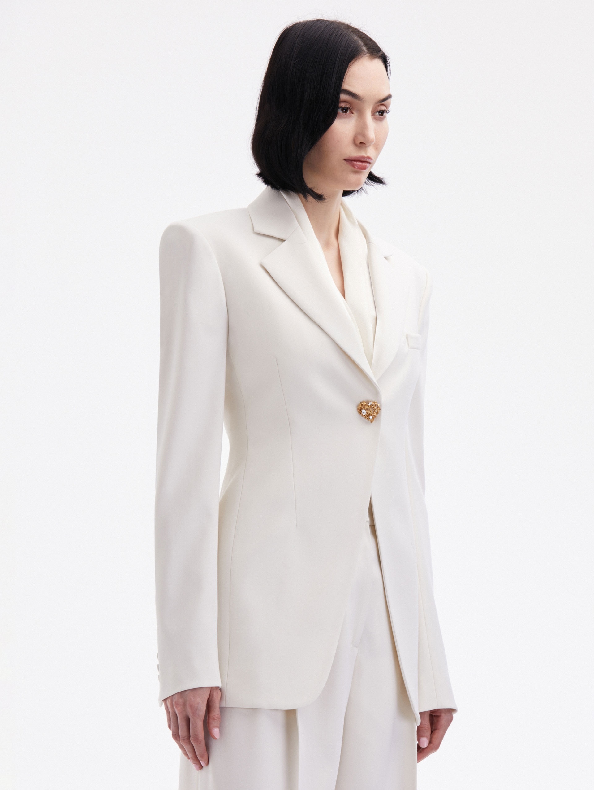 BUTTON DETAIL SINGLE-BREASTED BLAZER - 4