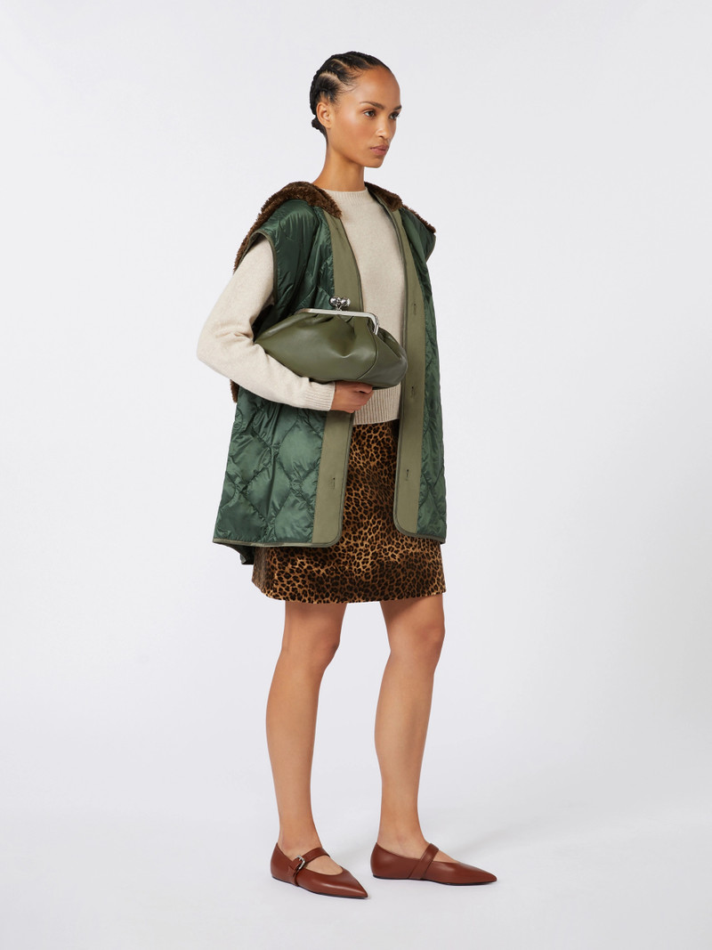 CUBICO Medium sheepskin Pasticcino Bag - DARK GREEN 6