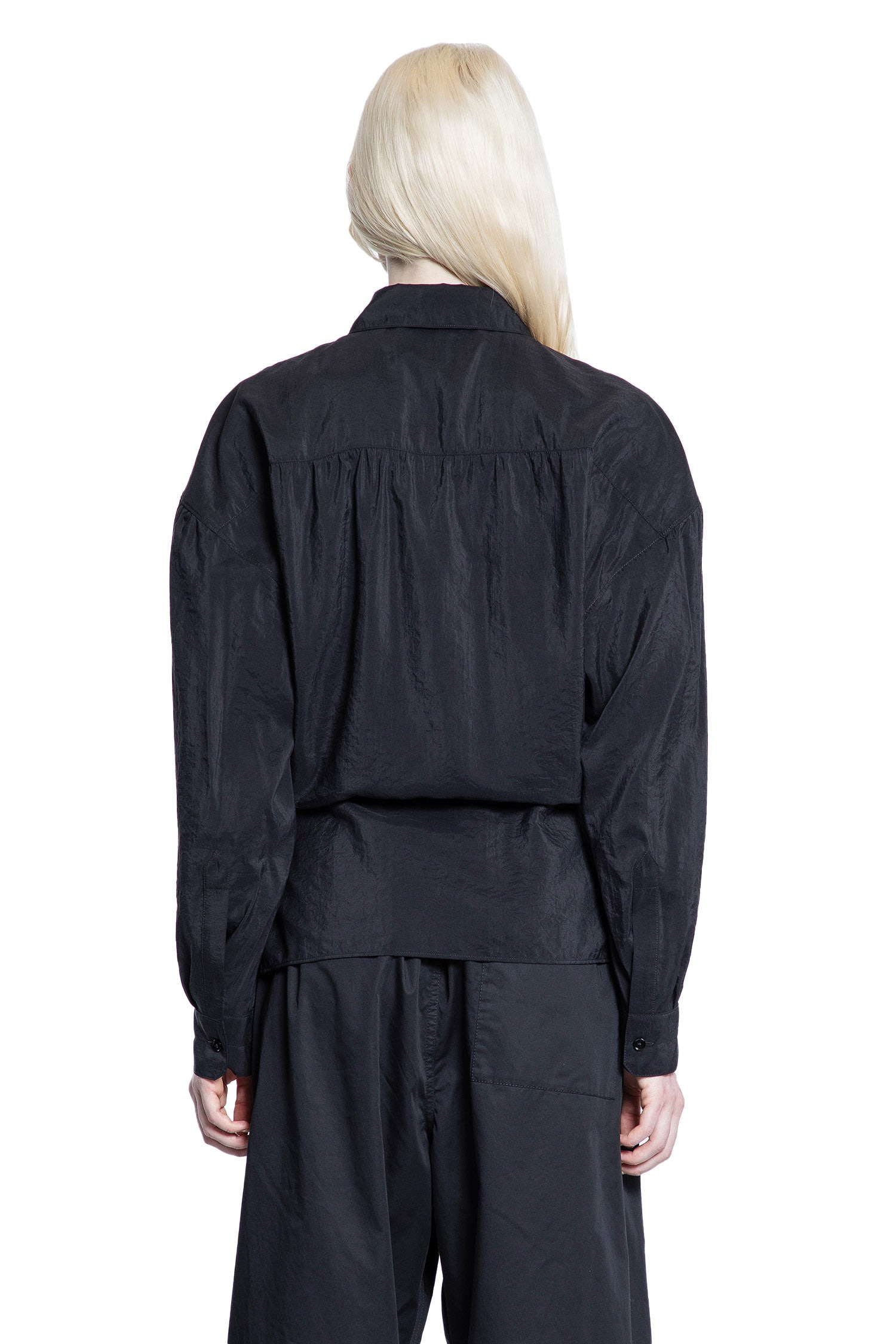 Straight Collar Twisted Shirt - 3