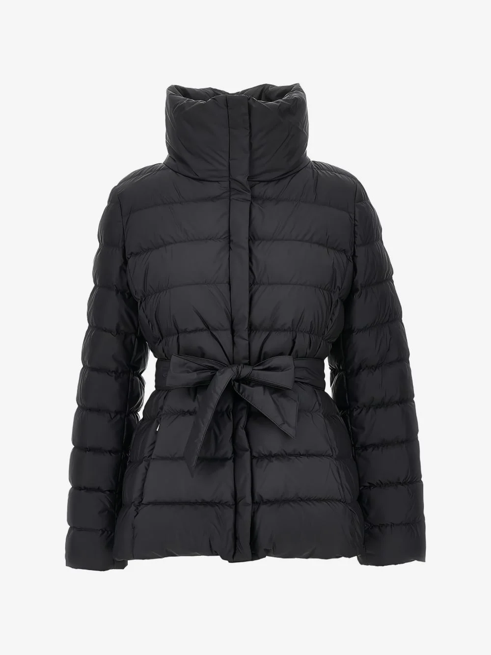 quilted belted jacket - 1