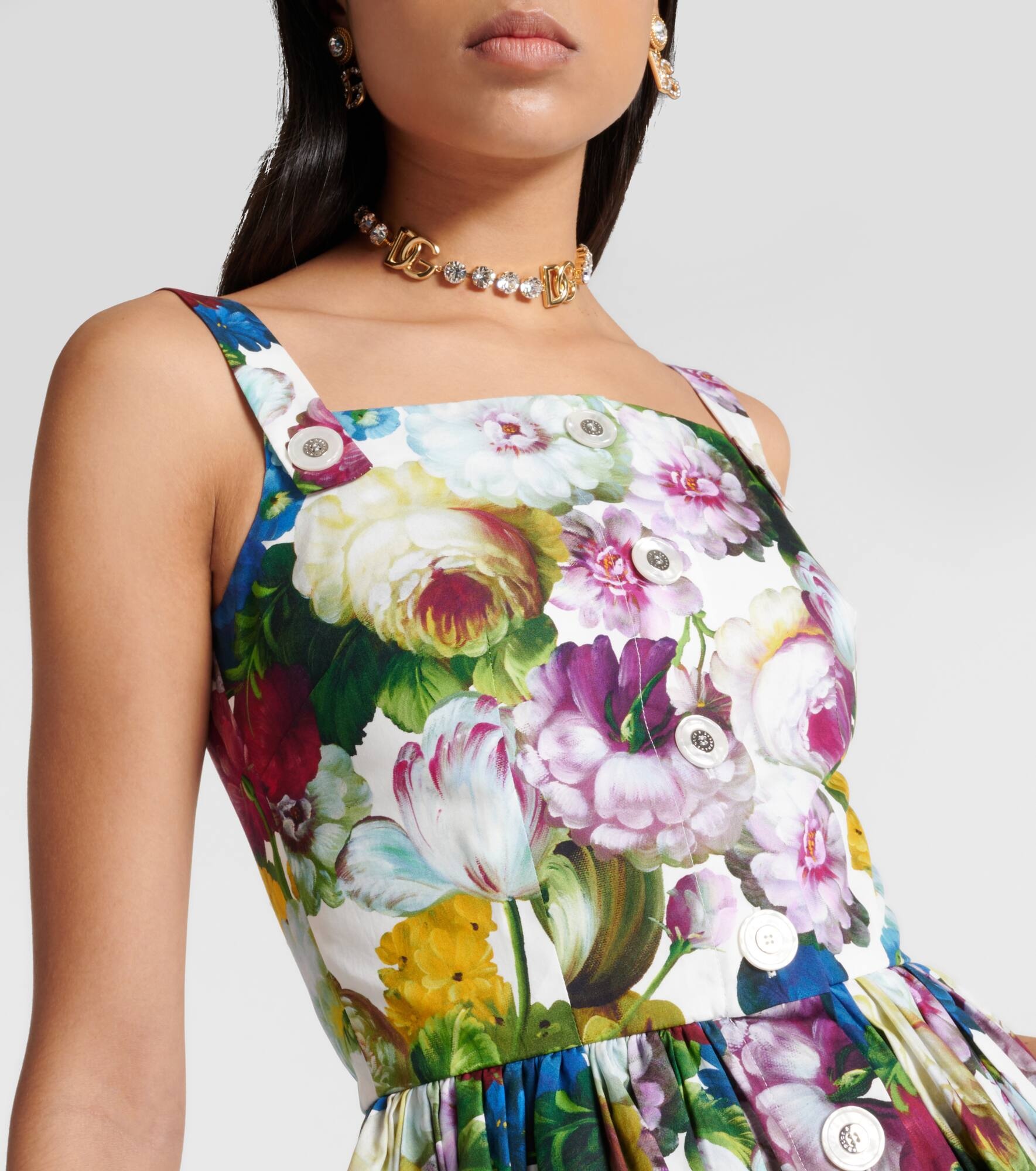 Floral cotton midi dress - 4