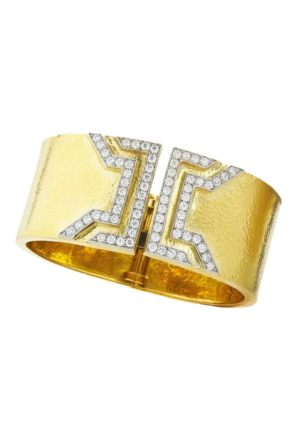 Diamond Hammered Electra Cuff Bracelet - 1