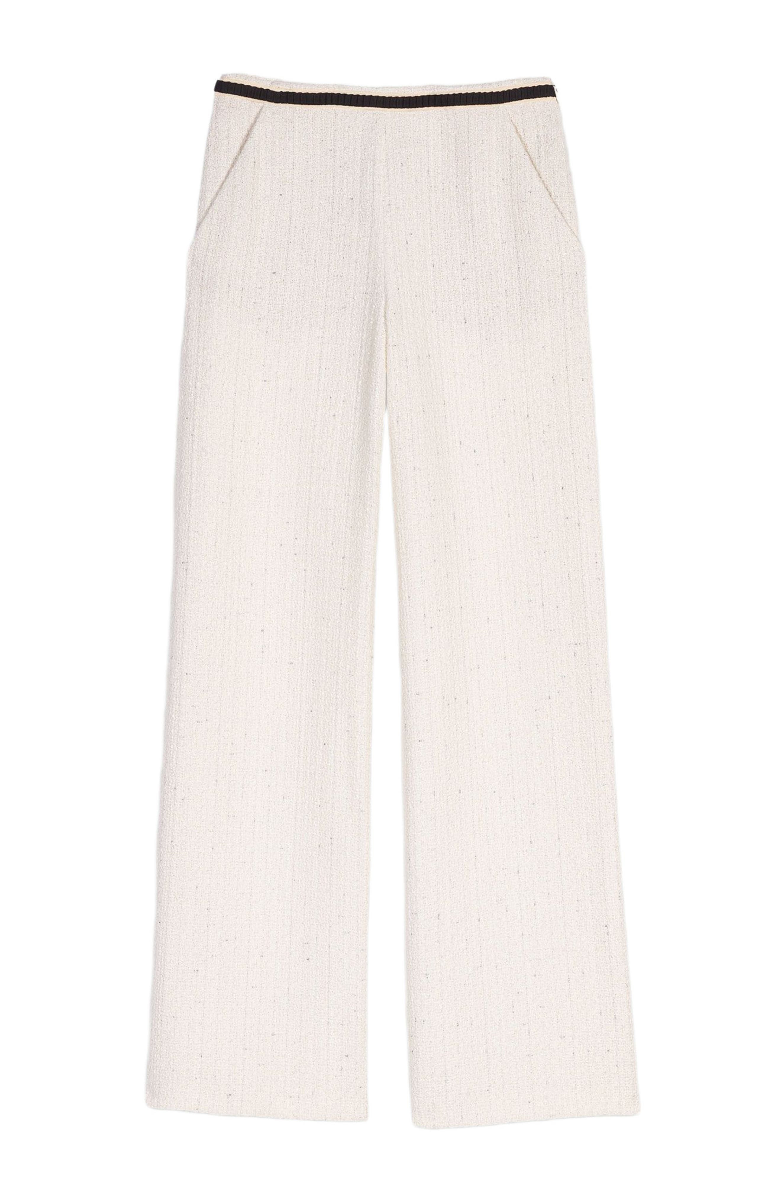 maje Wide leg tweed-effect trousers in Ecru at Nordstrom - 8