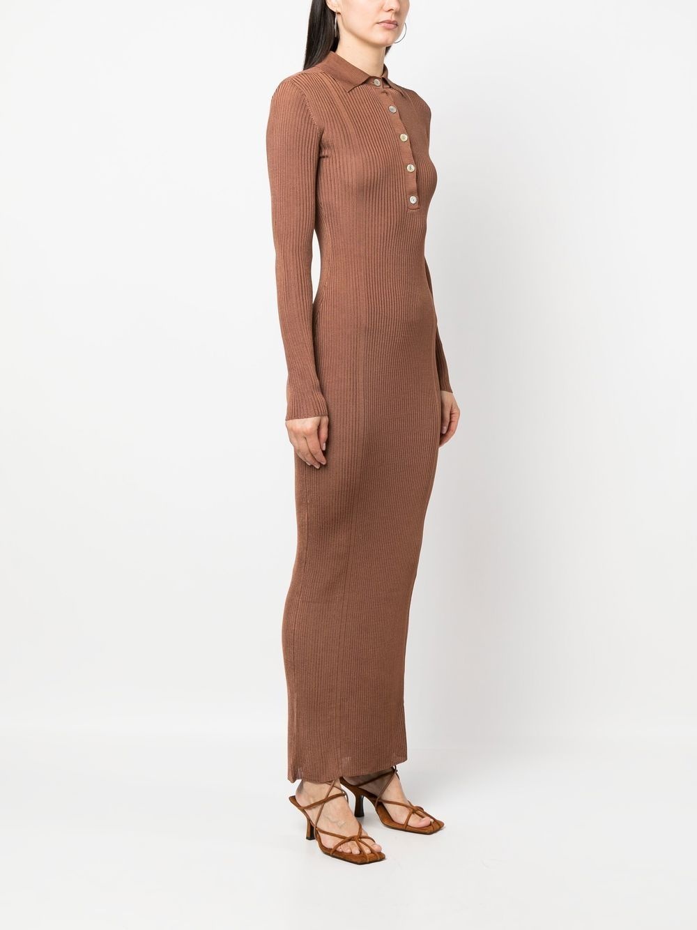 GLENN ribbed-knit polo dress - 3