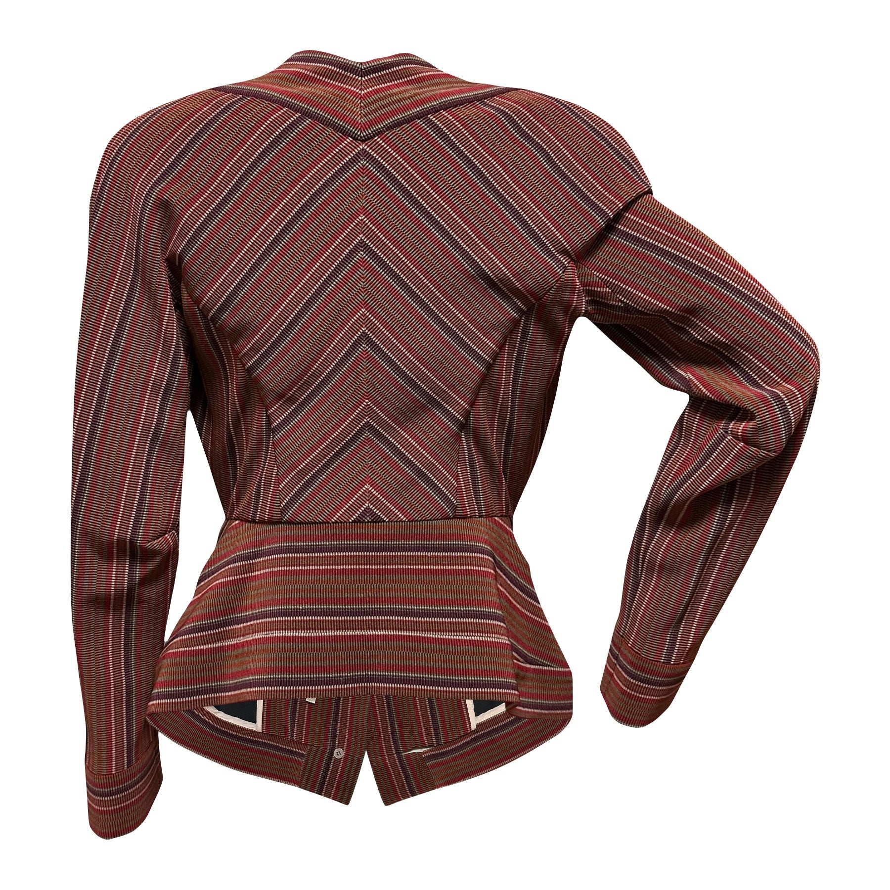VIVIENNE WESTWOOD Fall Winter 1998 "Dressed To Scale" Striped Jacket with Orb Buttons - 2