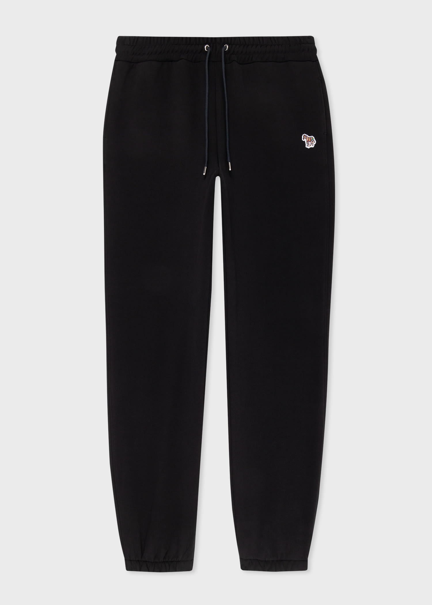 Black Cotton Zebra Sweatpants - 1