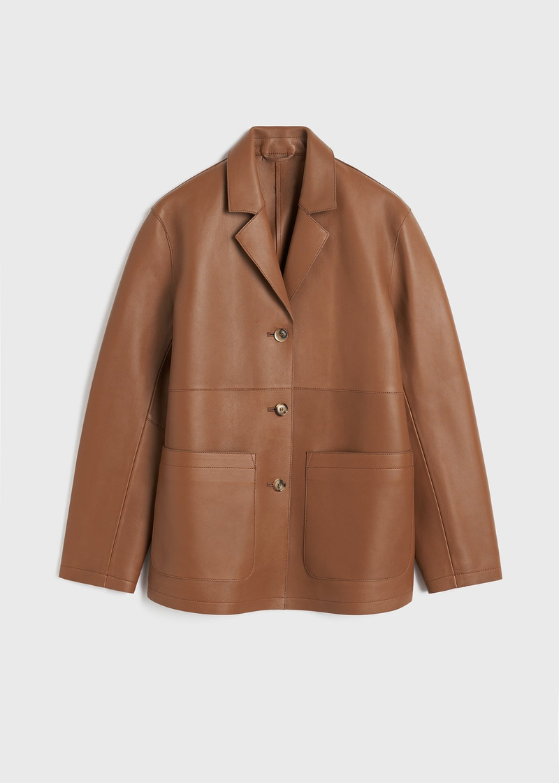Clean leather jacket tan 1