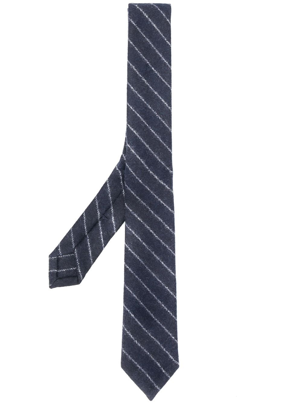 tonal ground chalk stripe tie - 1