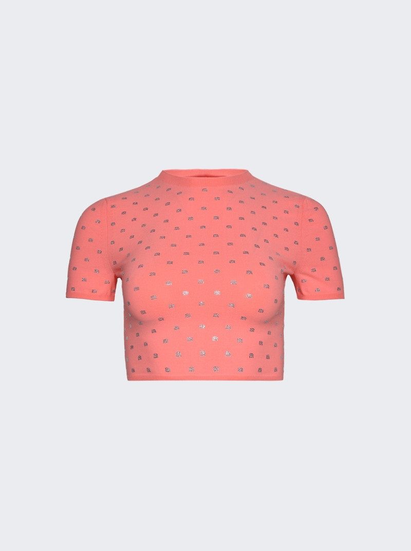 Crystal Logo Short Sleeve T-Shirt Anime Pink 1