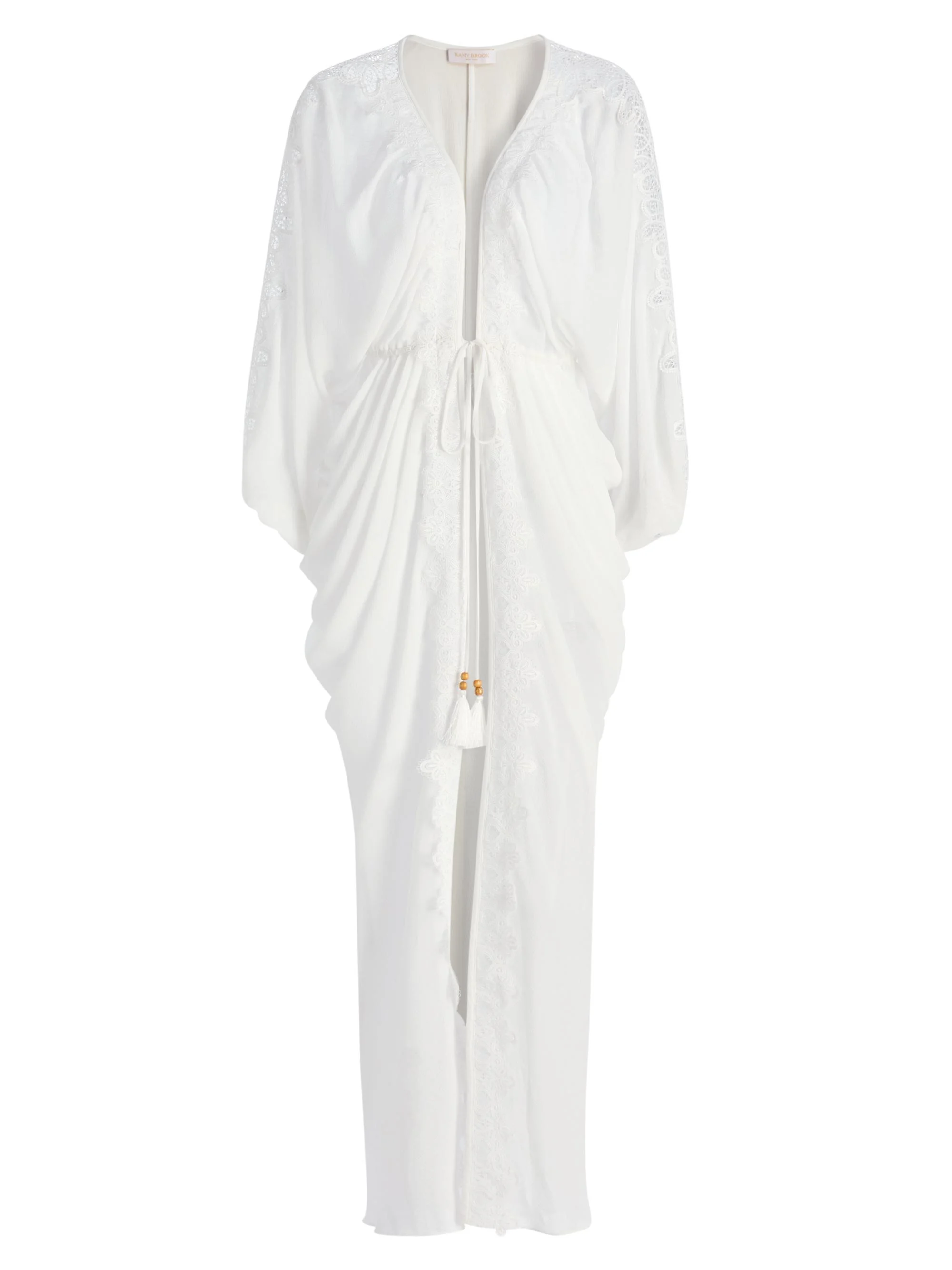 Women's Bernice Lace-Trim V-Neck Maxi Dress - White - 1