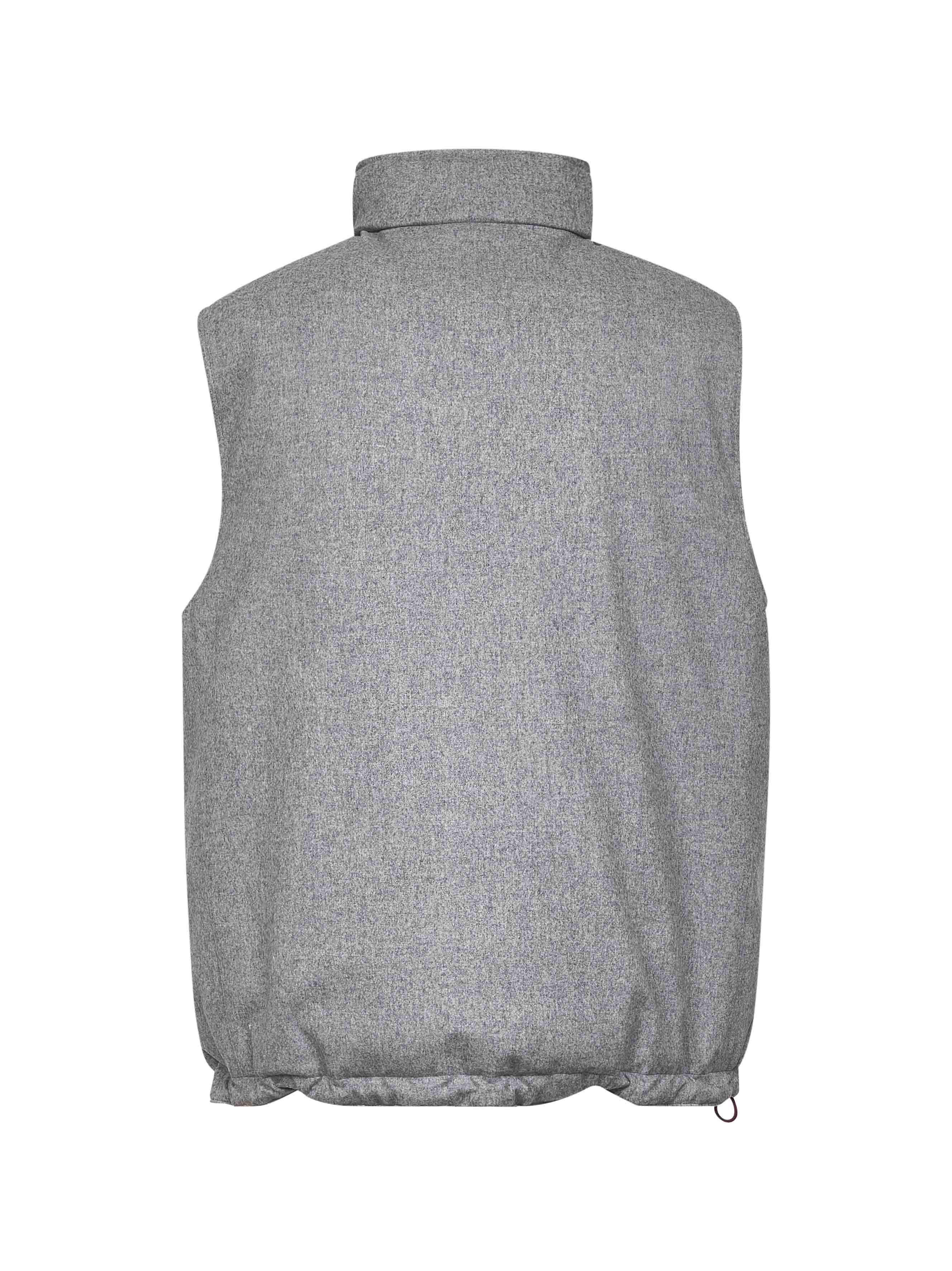 Grey wool canvas padded vest - 2