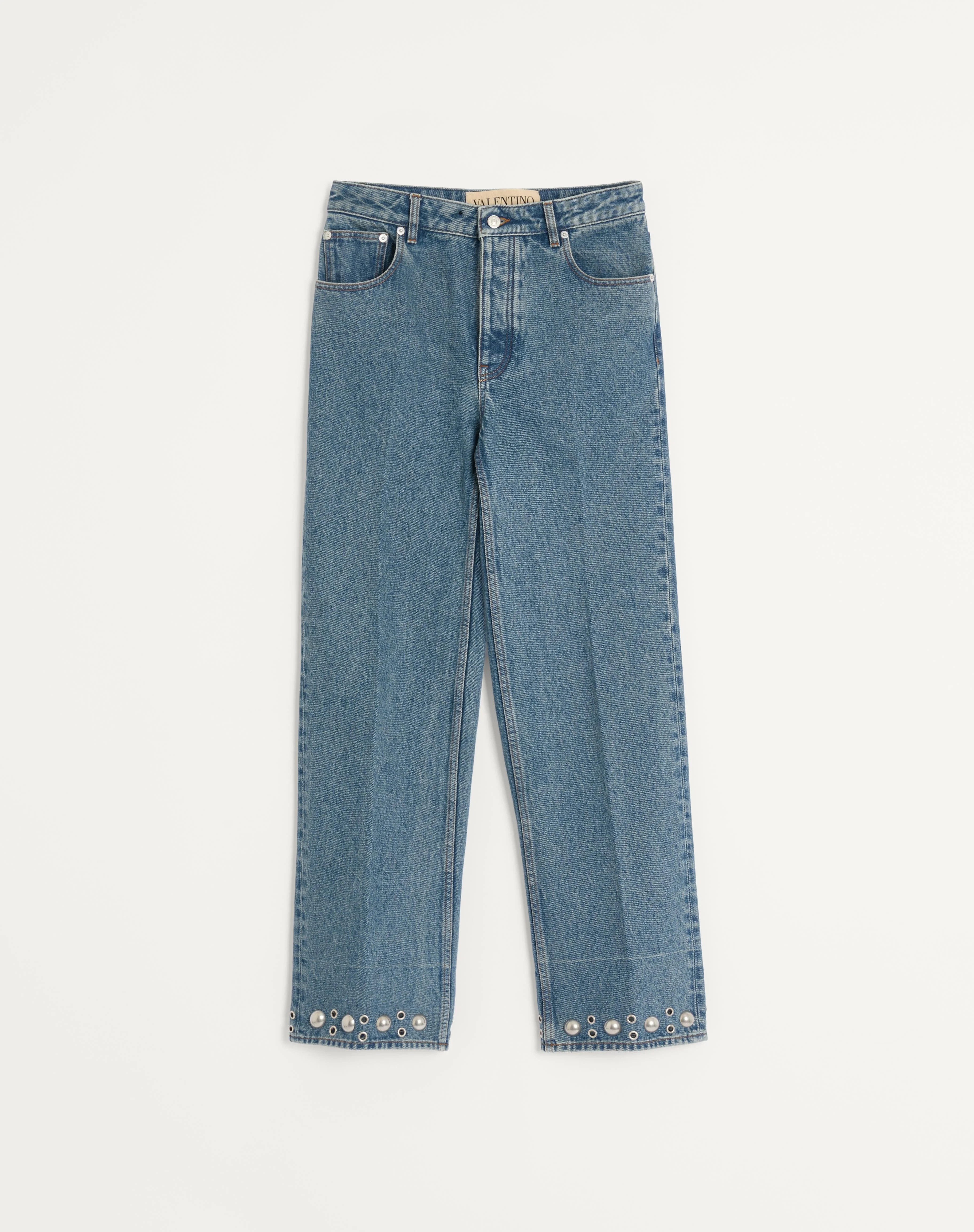 DENIM PANTS WITH CABOCHONS - 1