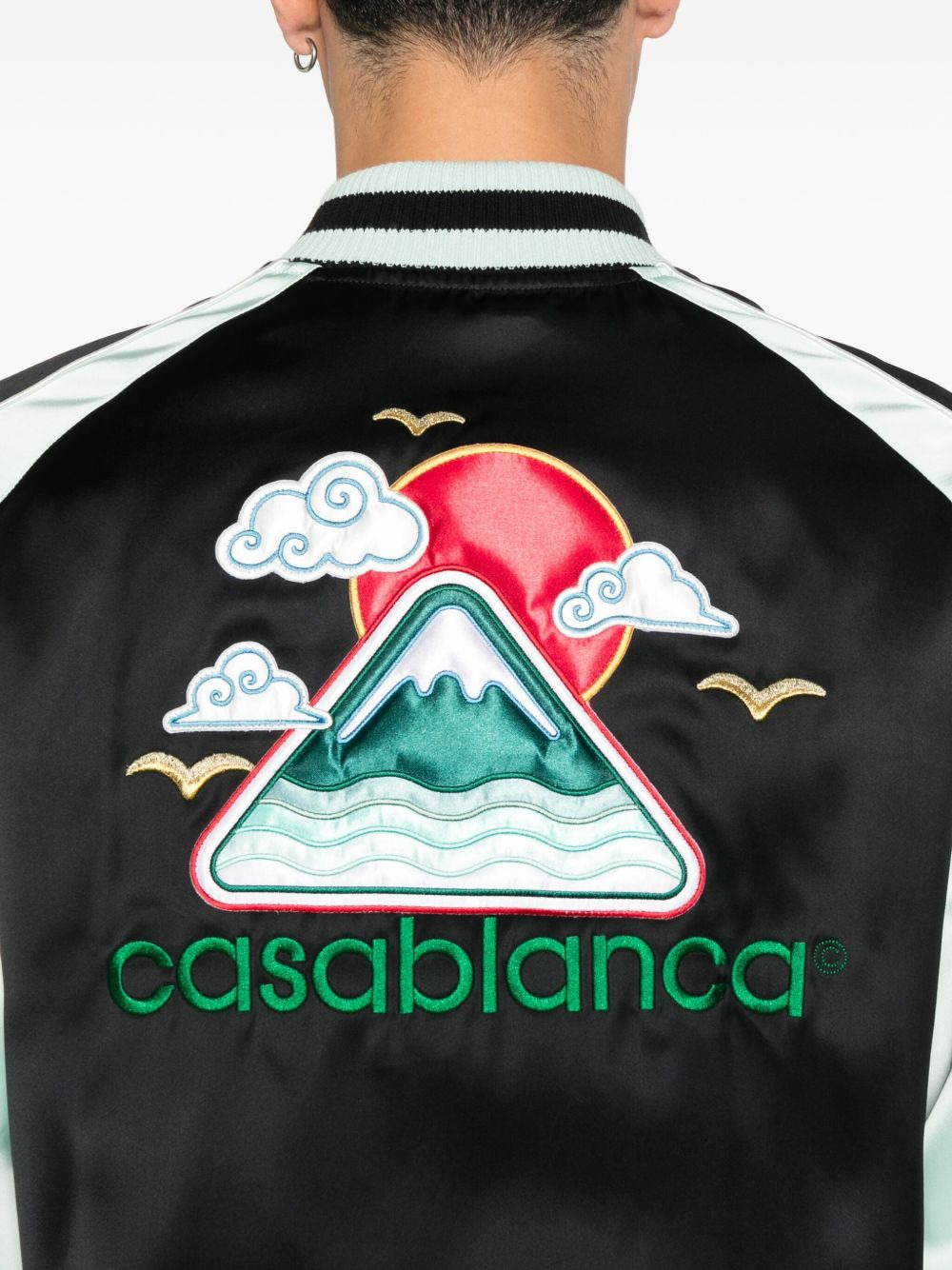 embroidered-logo bomber jacket - 5