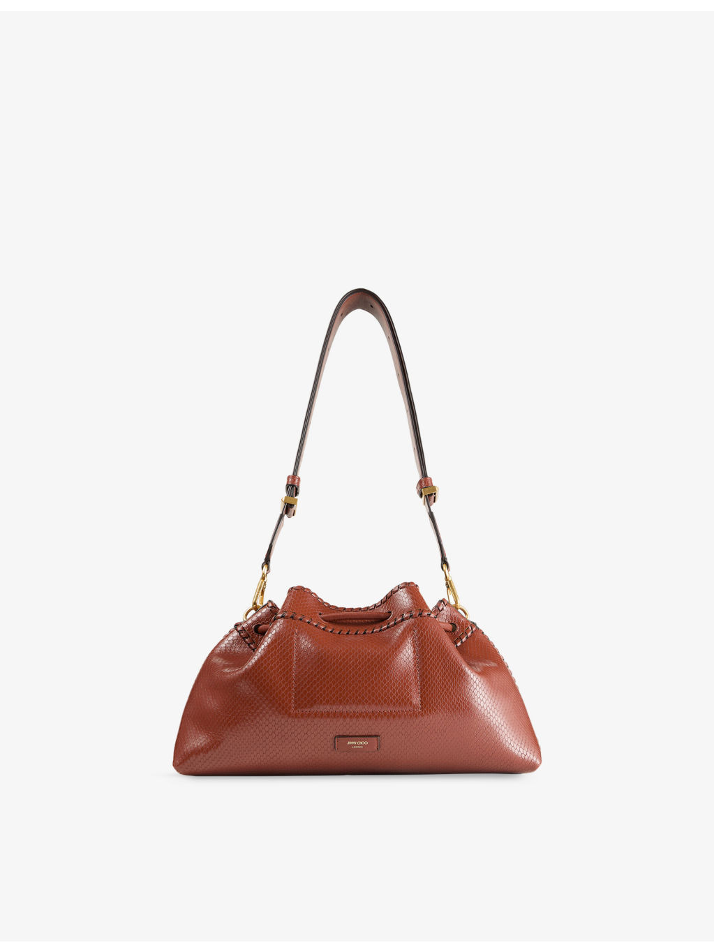Cinch Medium Snakeskin-Embossed Leather Shoulder Bag - 3
