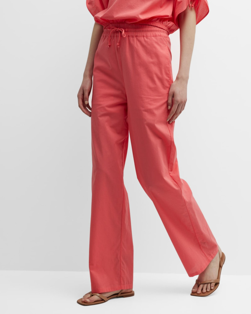 Cropped High-Rise Cotton Modal Trousers 7