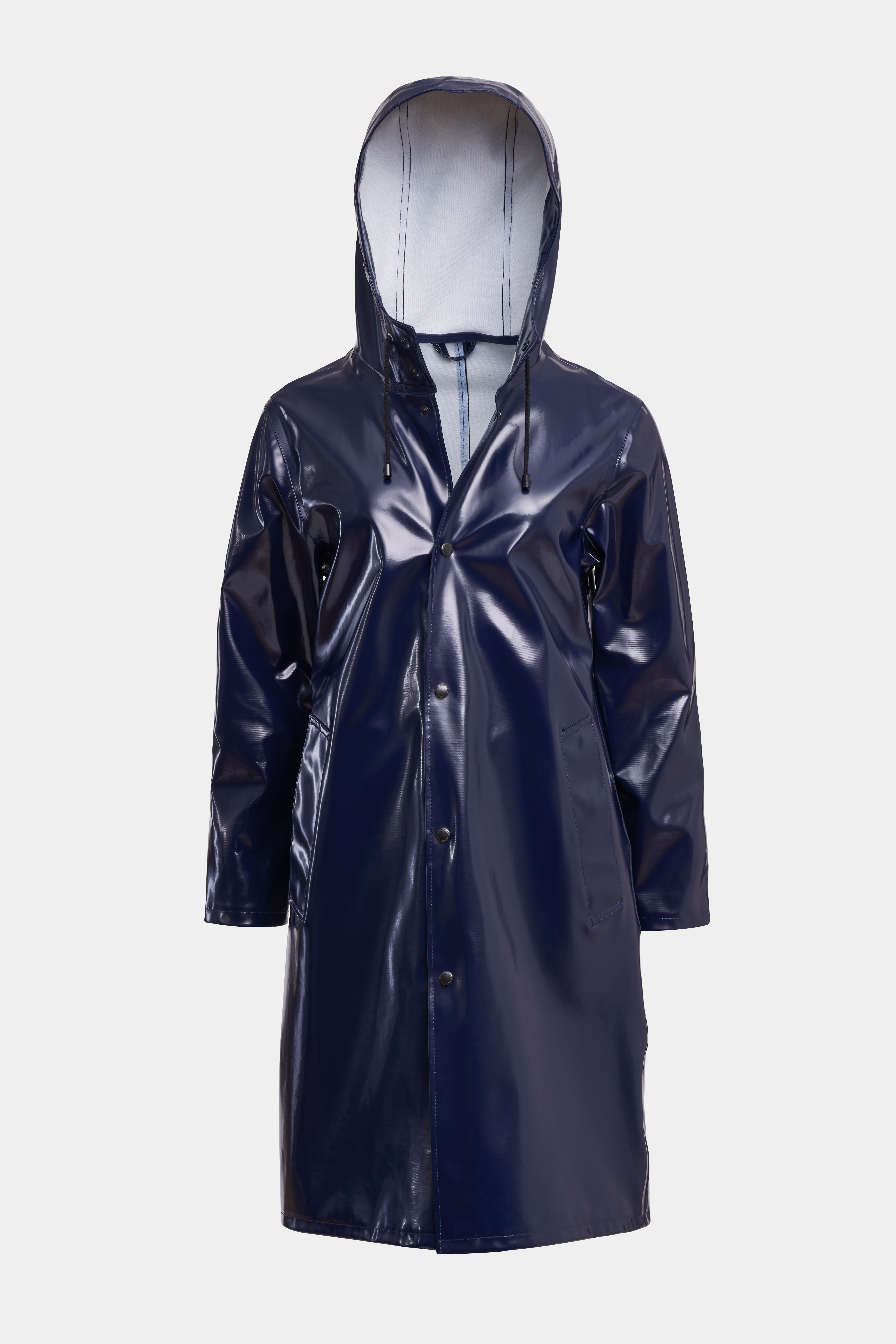 Stockholm Long Opal Raincoat Navy - 1