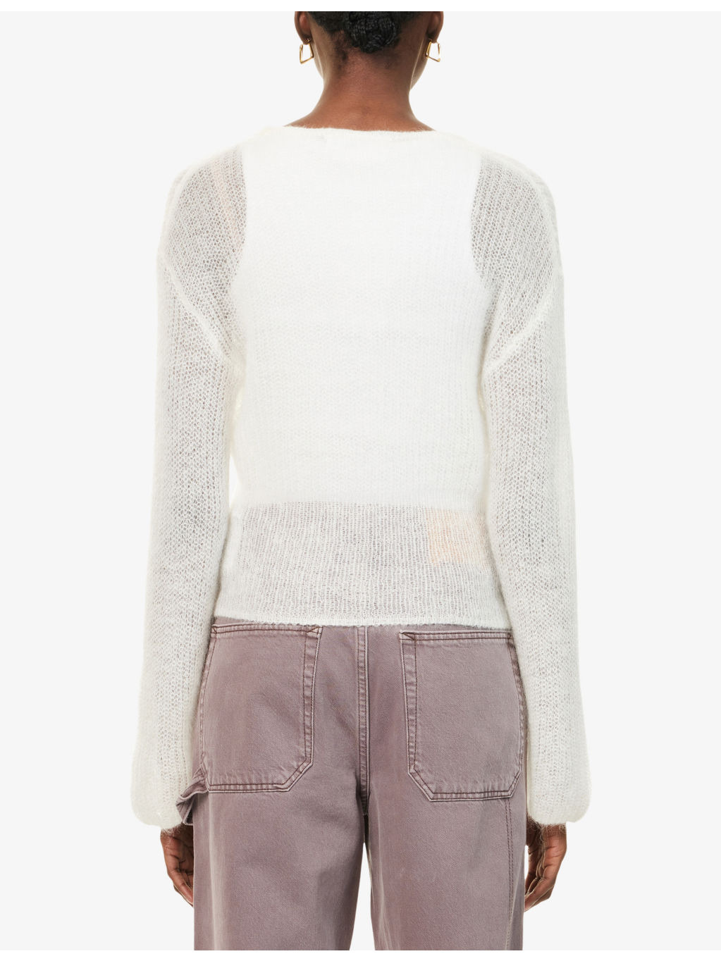 Sapoppie V-Neck Wool-Blend Cardigan - 4