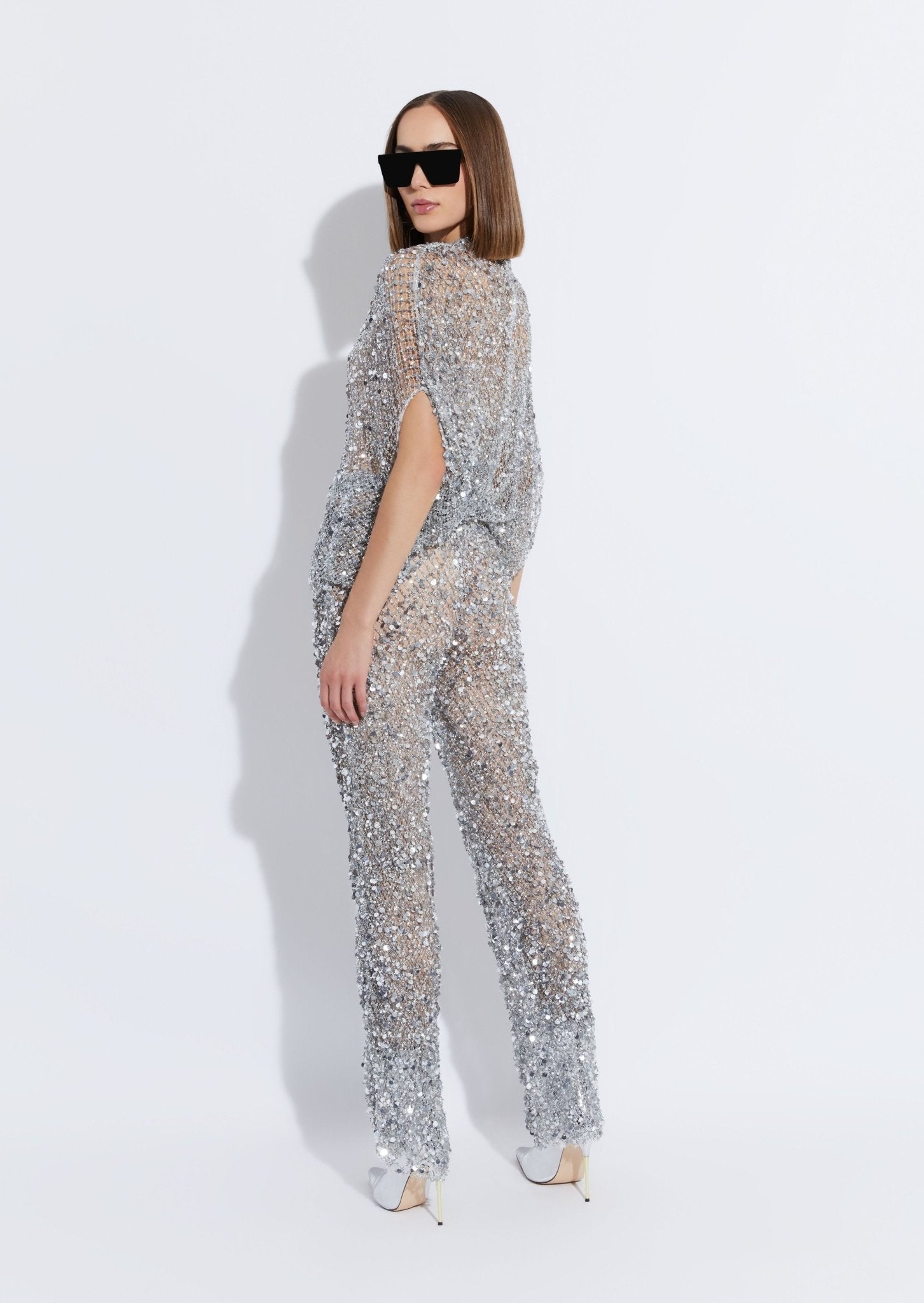 Mesh Sequin Flare Pant - 3
