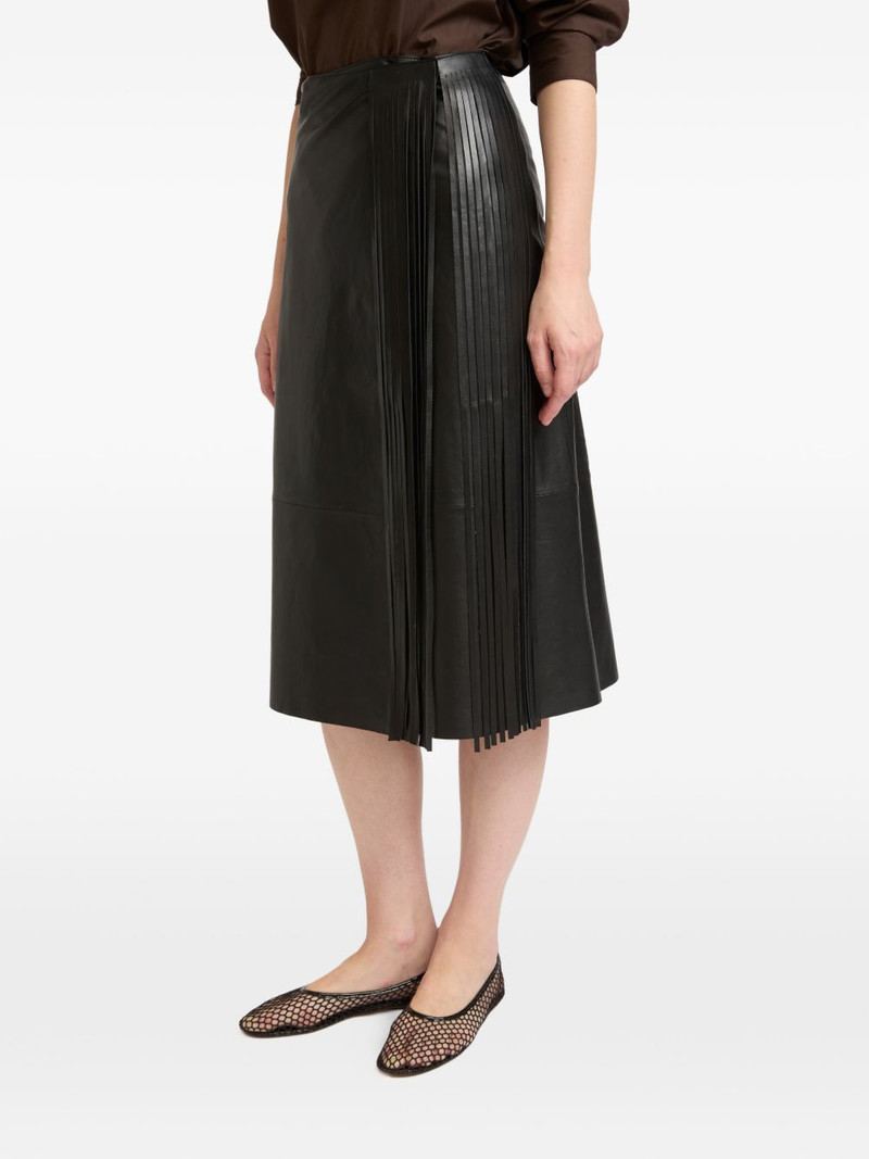 fringed leather wrap skirt 4