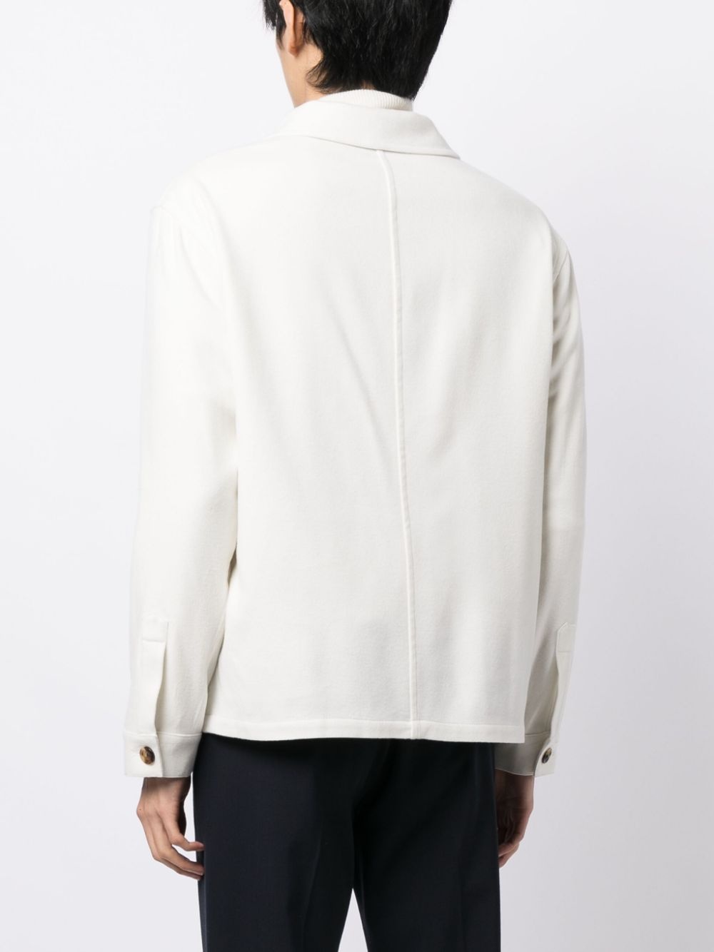buttoned cotton shirt jacket - 4