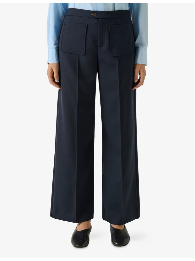 Harry Flared Straight-Leg High-Rise Stretch-Woven Trousers 3