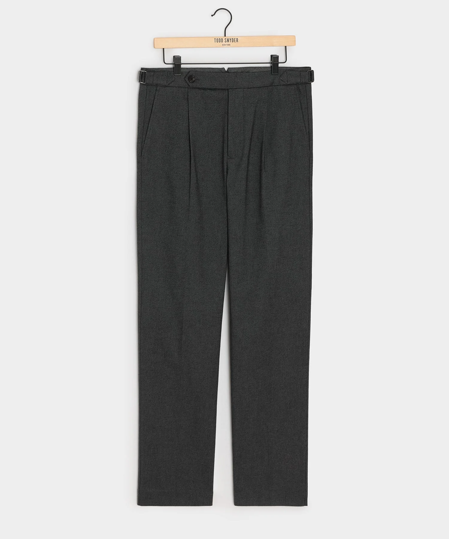 Italian Heathered Cotton Side Tab Trouser - 1