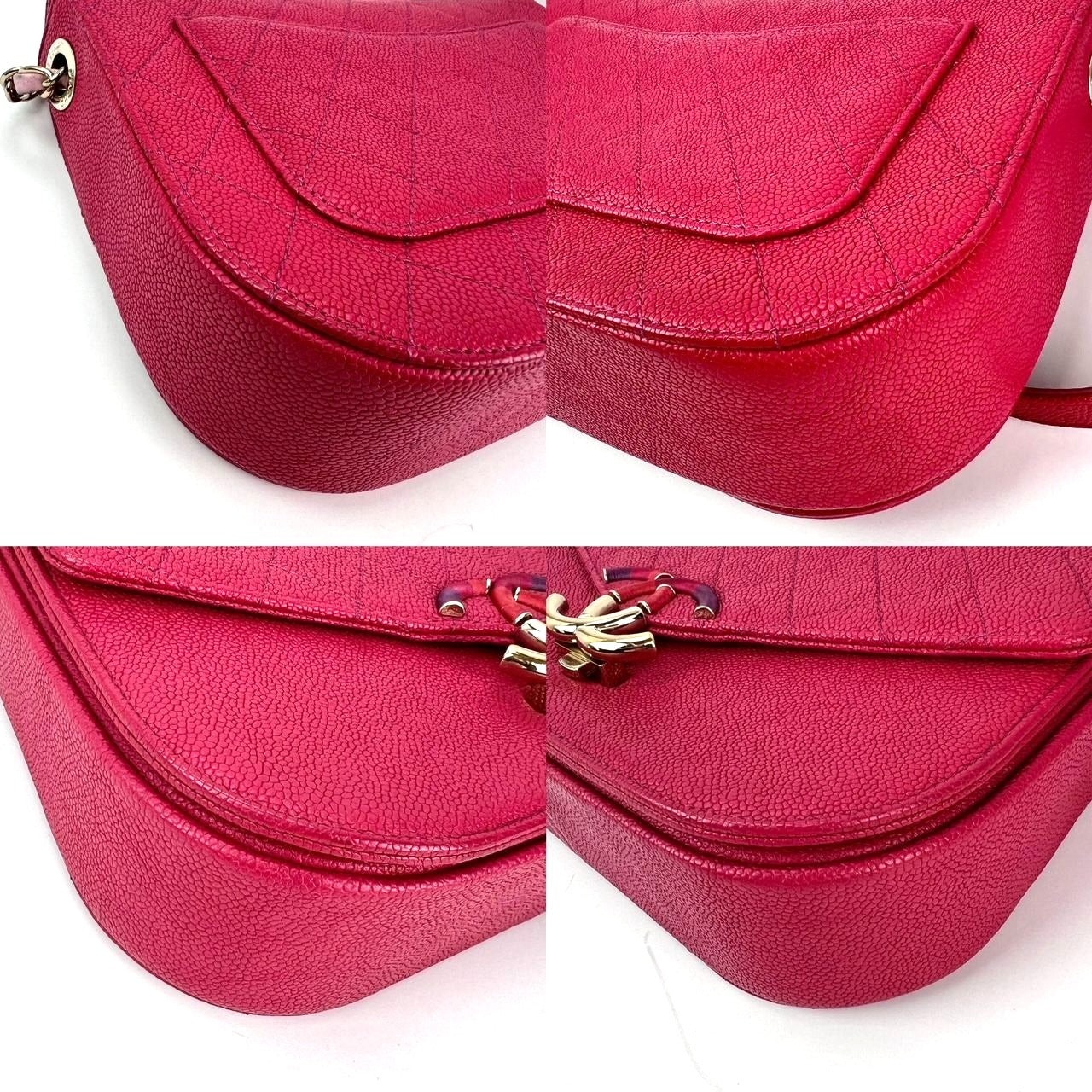 Chanel Paris-Cuba Medium Caviar Calfskin Thread Around Pink Flap Bag with top handle - 9
