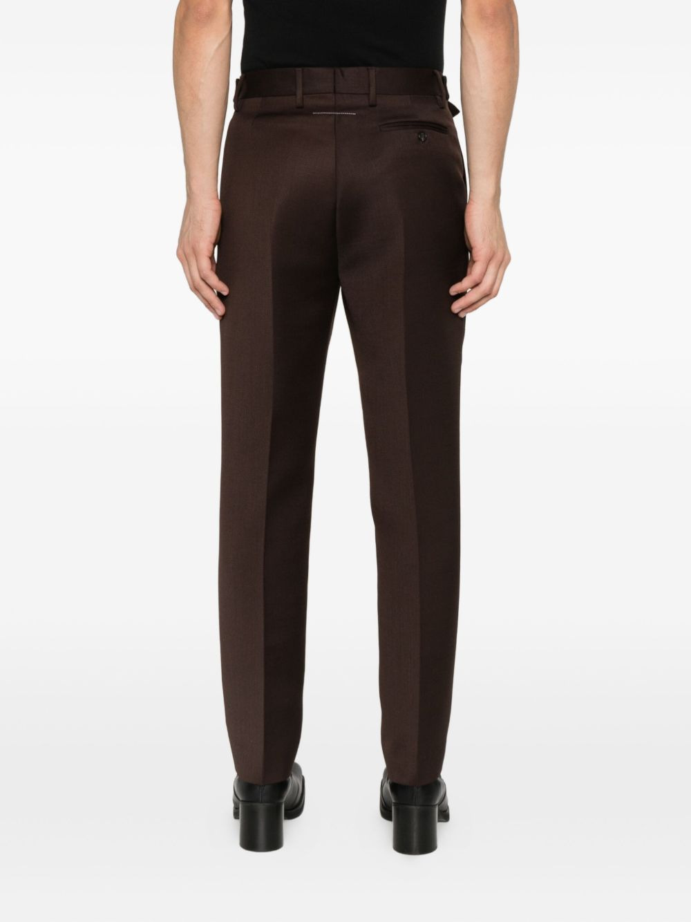 belted cotton trousers - 4
