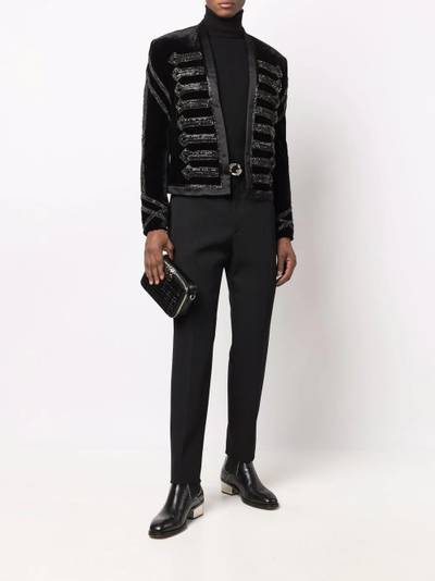 Balmain V-neck embroidered jacket outlook